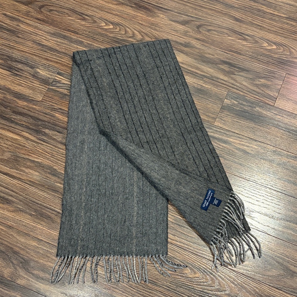 Gray 100% Cashmere Scarf by Grant Thomas